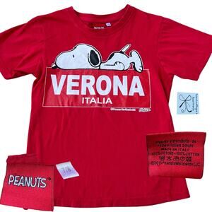 Peanuts Snoopy 100% Cotton 2015 Italy T-Shirt Kids Sz 7/8